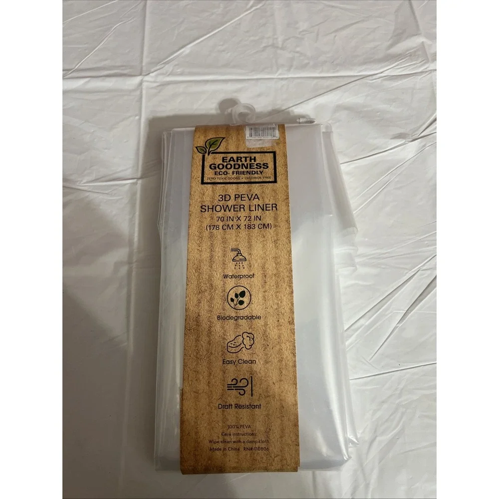 Earth Goodness Eco Friendly 3D Pecan Shower Liner 70inx72in